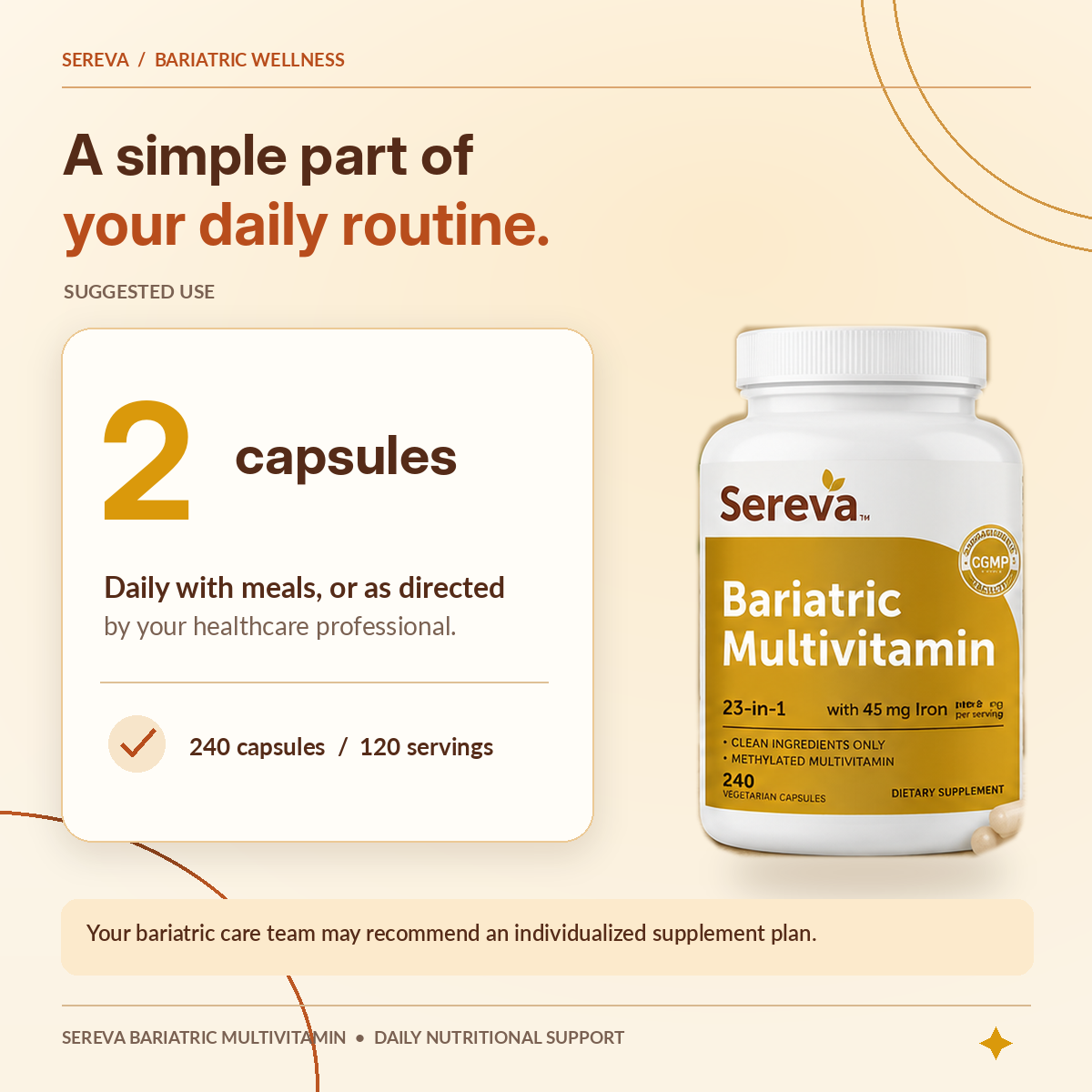 Sereva™ Post-Bariatric Iron & Nutrient Support