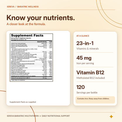 Sereva™ Post-Bariatric Iron & Nutrient Support